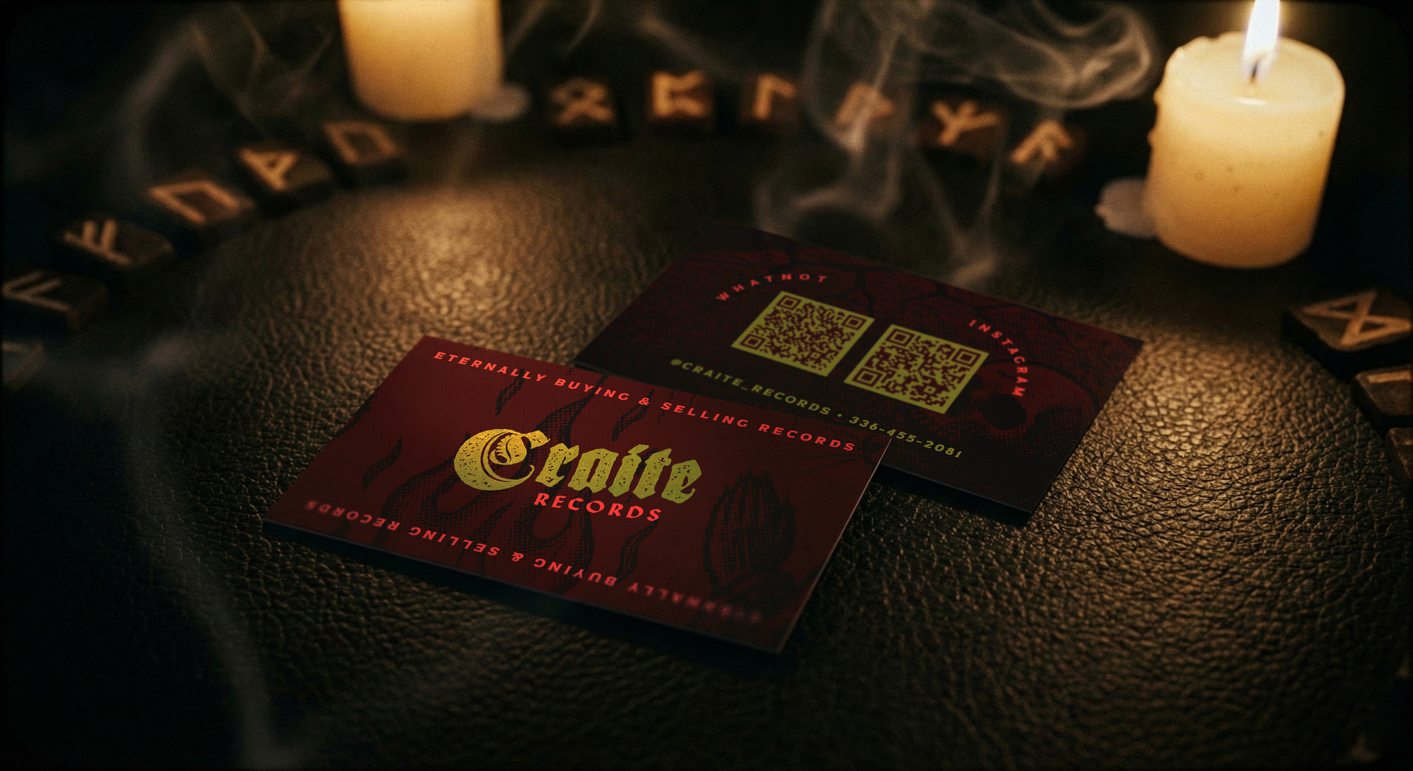 Craite Records business card mockup